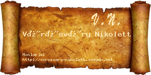 Vörösváry Nikolett névjegykártya