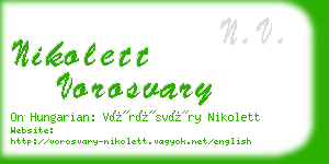 nikolett vorosvary business card